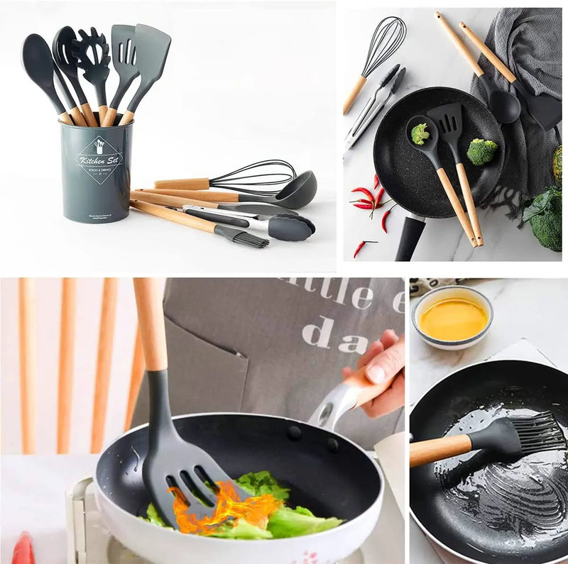 Kit de Cozinha 12 Pçs de Silicone Premium