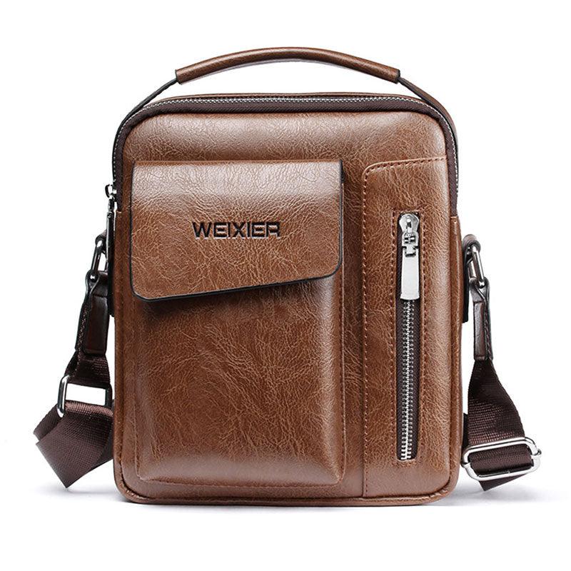 Bolsa de Couro Masculina - Courome Weixie Marrom