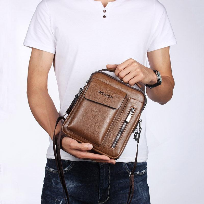 Bolsa de Couro Masculina - Courome Weixie